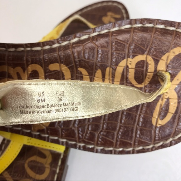 Sam Edelman | Gigi Snake Print Sandal Yellow 6 - Picture 3 of 10